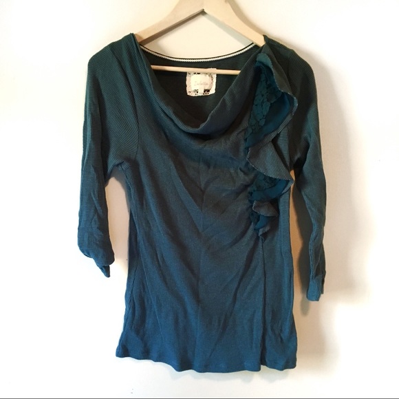 Anthropologie Tops - Anthro • Deletta Ophelia lace ruffle neck top